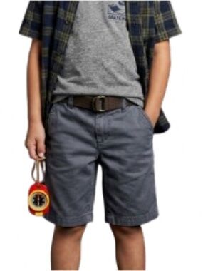 The Children's Place Steel Blue Chino Flat Front Shorts boys Sz 7 Classic